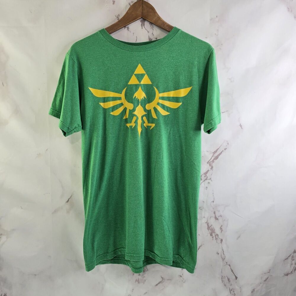 Zelda T Shirt Womens Medium Tri Force Green Yellow Heathered Hyrule